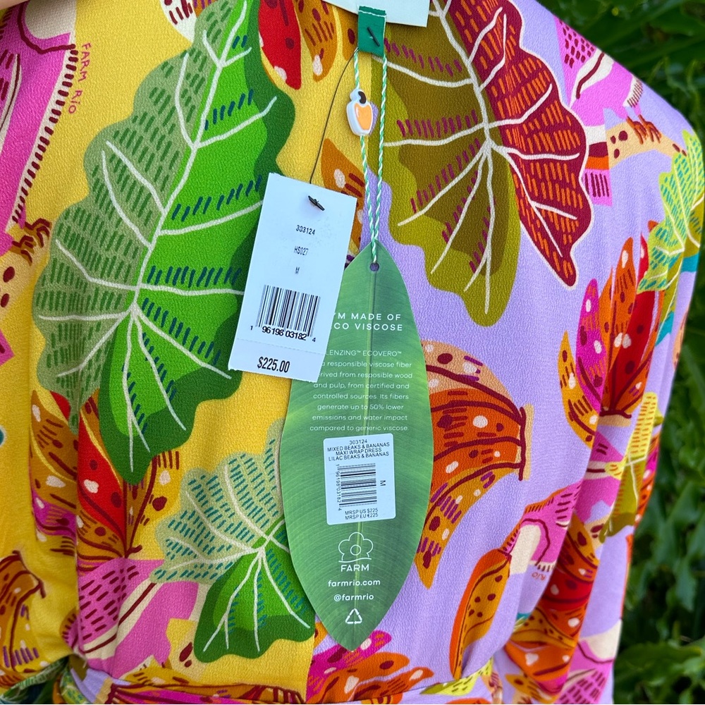 FARM RIO Mixed Beaks & Bananas Maxi Wrap Dress - Picture 11 of 16
